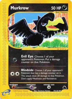 Pokemon Card Murkrow Skyridge Common 79/144 - Image 1
