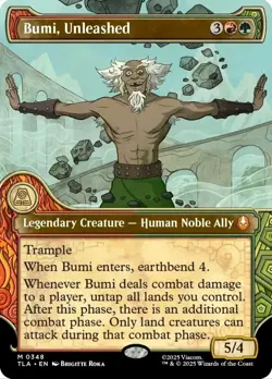 X 1 Bumi, Unleashed NM-M Showcase 348 Avatar The Last Airbender MTG - Image 1