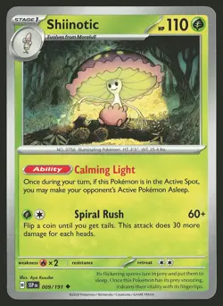 SV08: Surging Sparks Shiinotic #009/191 Uncommon Pokemon Card - Image 1