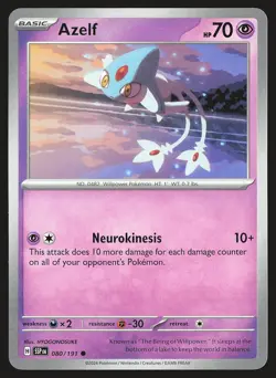 SV08: Surging Sparks Azelf #080/191 Common Pokemon Card - Image 1