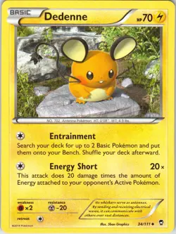 Dedenne 34/111 Furious Fists Pokemon Card HP - Image 1