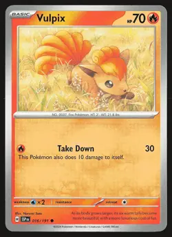 SV08: Surging Sparks Vulpix #016/191 Common Pokemon Card - Image 1