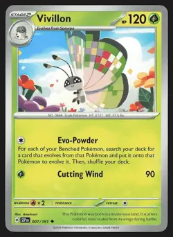 SV08: Surging Sparks Vivillon #007/191 Uncommon Pokemon Card - Image 1