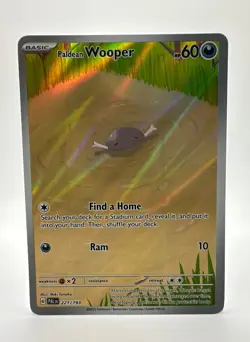 Pokemon TCG Paldean Wooper 221/193 SV02: Paldea Evolved Illustration Rare NM - Image 1
