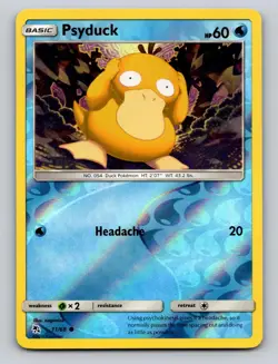 Psyduck 11/68 Common Hidden Fates Pokemon Reverse Holo NM - Image 1