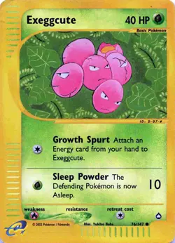 Exeggcute 76 /147 - AQUAPOLIS - Pokemon Card - Reverse Holo - Image 1