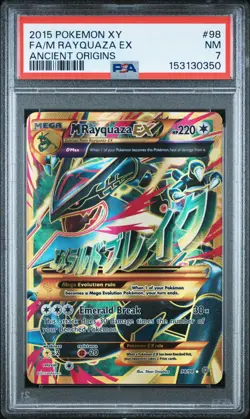 2015 Pokemon XY Ancient Origins M Rayquaza EX #98 FA PSA 7 NEAR MINT - Image 1