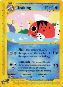 Seaking 59/147 Aquapolis Uncommon Vintage Pokemon TCG E-reader card - Image 1