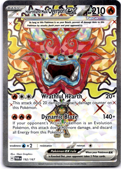 Pokemon TCG Hearthflame Mask Ogerpon ex 192/167 Twilight Masquerade Near Mint - Image 1