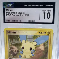 CGC 10 Minun POP Series 1 12/17 2004 Pokemon Gem Mint Vintage Promo - Image 2