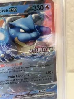 2025 Pokemon Blastoise ex Stamped Stellar Crown Holo 030/142 PSA 9 Mint - Image 3