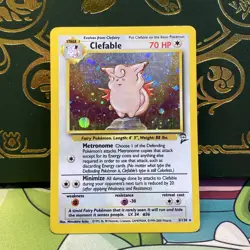Pokemon Base Set 2 Clefable 5/130 Holo Rare LP - Image 1