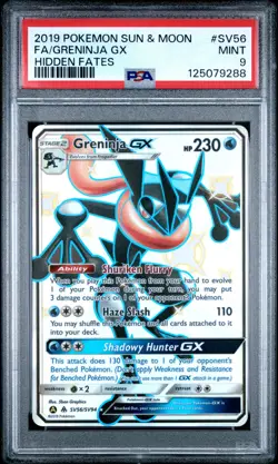 2019 Pokemon SM Hidden Fates SV56/SV94 Greninja GX PSA 9 - Image 1