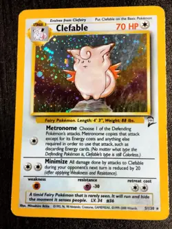 Pokemon Clefable Holo Rare Base Set 2 5/130 WOTC Vintage 2000 - Image 1