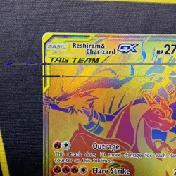 Reshiram & Charizard GX - SM247 Holo Promo Sun & Moon Promo Pokemon Holo NM - Image 2