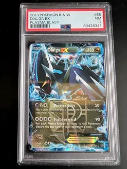 Dialga EX Foil Graded #65 PSA 7 Black & White Pokemon Plasma Blast 2013 - Image 1