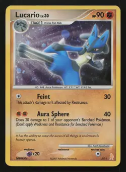 Lucario 3/11 Holo Common DP Trainer Kit: Manaphy & Lucario Pokemon LP - Image 1