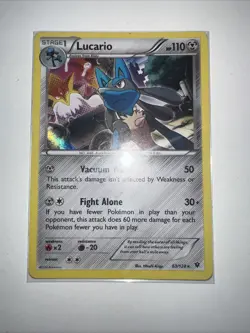Pokemon TCG Lucario 63/124 Cosmos Holo Rare Pokemon XY Fates Collide - Image 1