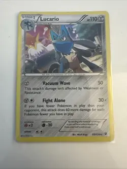 Pokemon TCG Lucario 63/124 Cosmos Holo Rare Pokemon XY Fates Collide - Image 2