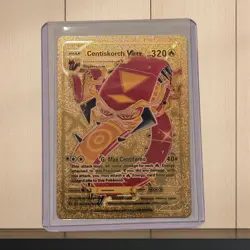 Centiskorch VMAX Metal Gold Foil Pokemon Card Fan Art Display Card HP320 - Image 1
