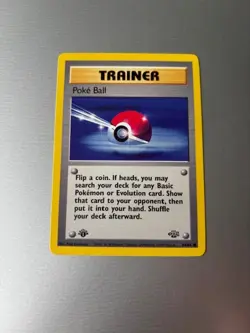 1st Edition Poke Ball Trainer Pokemon Card 64/64. Near Mint - Image 1