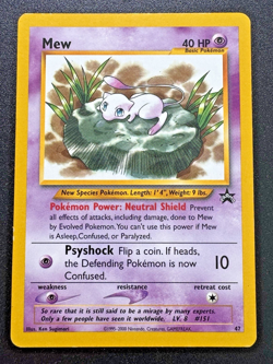 Mew Promo 47 WoTC Black Star Pokemon Card Lily Pad Mew Rare MP - Image 1