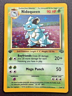 1st Edition Nidoqueen 7/64 Jungle Pokemon Card Holo Foil Rare LP - Image 1