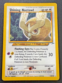 Shining Noctowl 110/105 Neo Destiny Pokemon Card Holo Foil Secret Rare HP - Image 1