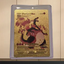 Custom Gold Metal Charizard VMAX 143/293 Fan Art Card · Pokemon Collectible - Image 1