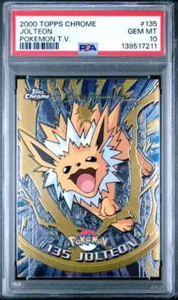 2000 Pokemon Topps Chrome Jolteon #135 PSA 10 Gem Mint MODERN GRADE STUNNER - Image 1