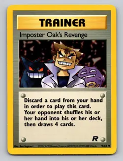 Imposter Oak's Revenge 76/82 Uncommon Team Rocket Pokemon Unlimited LP - Gengar! - Image 1