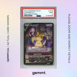 2022 POKEMON SWORD & SHIELD BRILLIANT STARS #TG16 FULL ART/MIMIKYU V PSA 9 - Image 1