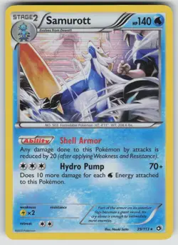 Samurott 39/113 Holo Holo Rare Legendary Treasures Pokemon Lightly Played - Image 1
