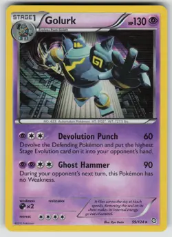 Golurk 59/124 Holo Rare Dragons Exalted Pokemon Lightly Played - Image 1