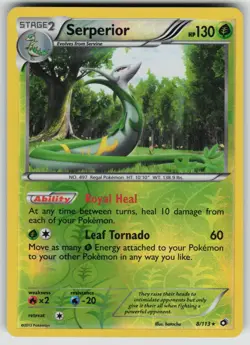 Serperior 8/113 Holo Holo Rare Legendary Treasures Pokemon Reverse Holo LP - Image 1
