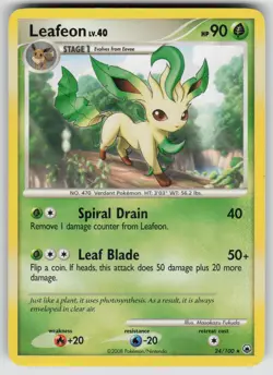 Leafeon 24/100 Rare Majestic Dawn Pokemon Moderately Played - Image 1