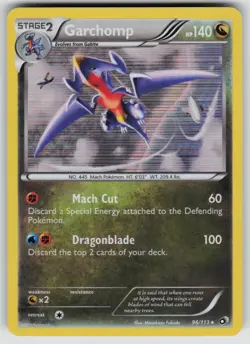 Garchomp 96/113 Holo Holo Rare Legendary Treasures Pokemon Moderately Played - Image 1
