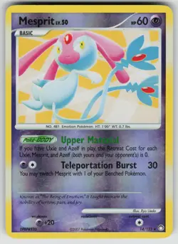 Mesprit 14/123 Rare Mysterious Treasures Pokemon Reverse Holo HP - Image 1