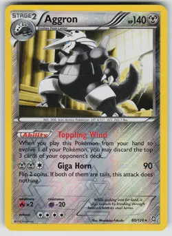 Aggron 80/124 Holo Rare Dragons Exalted Pokemon Reverse Holo Near Mint - Image 1