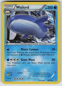 Wailord 26/124 Holo Rare Dragons Exalted Pokemon Lightly Played - Image 1