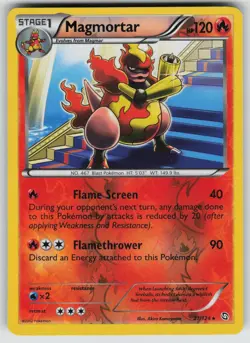 Magmortar 21/124 Rare Dragons Exalted Pokemon Reverse Holo Lightly Played - Image 1