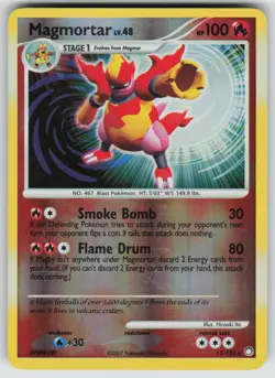 Magmortar 12/123 Rare Mysterious Treasures Pokemon Reverse Holo LP - Image 1