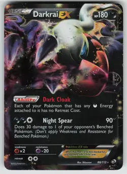 Darkrai EX 88/113 Holo Ultra Rare Legendary Treasures Pokemon Moderately Played - Image 1