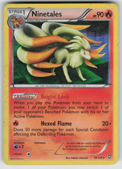 Ninetales 19/124 Holo Rare Dragons Exalted Pokemon Moderately Played - Image 1