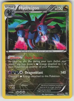 Hydreigon 97/124 Rare Dragons Exalted Pokemon Reverse Holo MP - Image 1