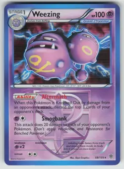 Weezing 58/135 Holo Rare Plasma Storm Pokemon Moderately Played - Image 1