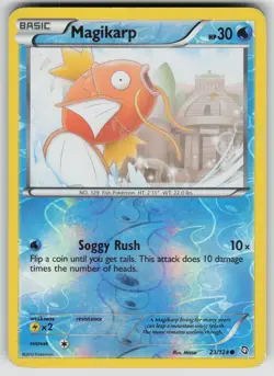 Magikarp 23/124 Common Dragons Exalted Pokemon Reverse Holo Damaged - Image 1