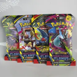 Pokemon Phantasmal Flames Sleeved Booster Pack Full Art Set of 4 - Sealed - Image 1