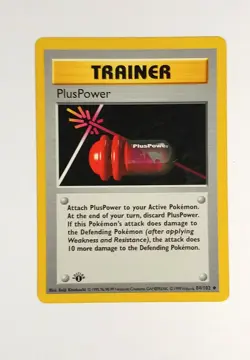 Pokemon PlusPower 1st Edition Base set 1999 Shadowless 84/102 LP - Image 1