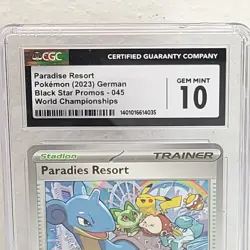 2023 Pokemon Paraside Resort German Black Star Promo World Championship CGC 10 - Image 2